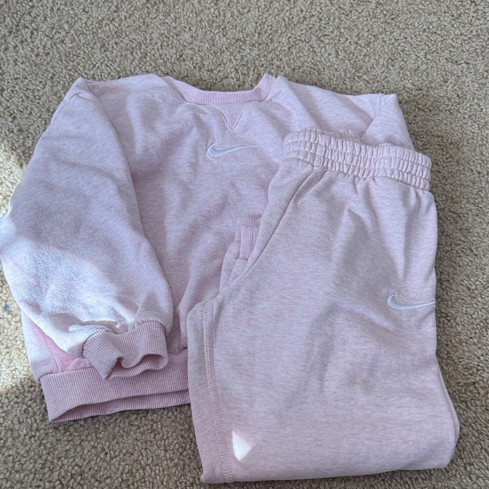Nike Kids Light Pink Sweatshirt and Joggers